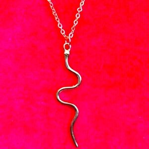 18",Gold plated snake pendant & necklace.